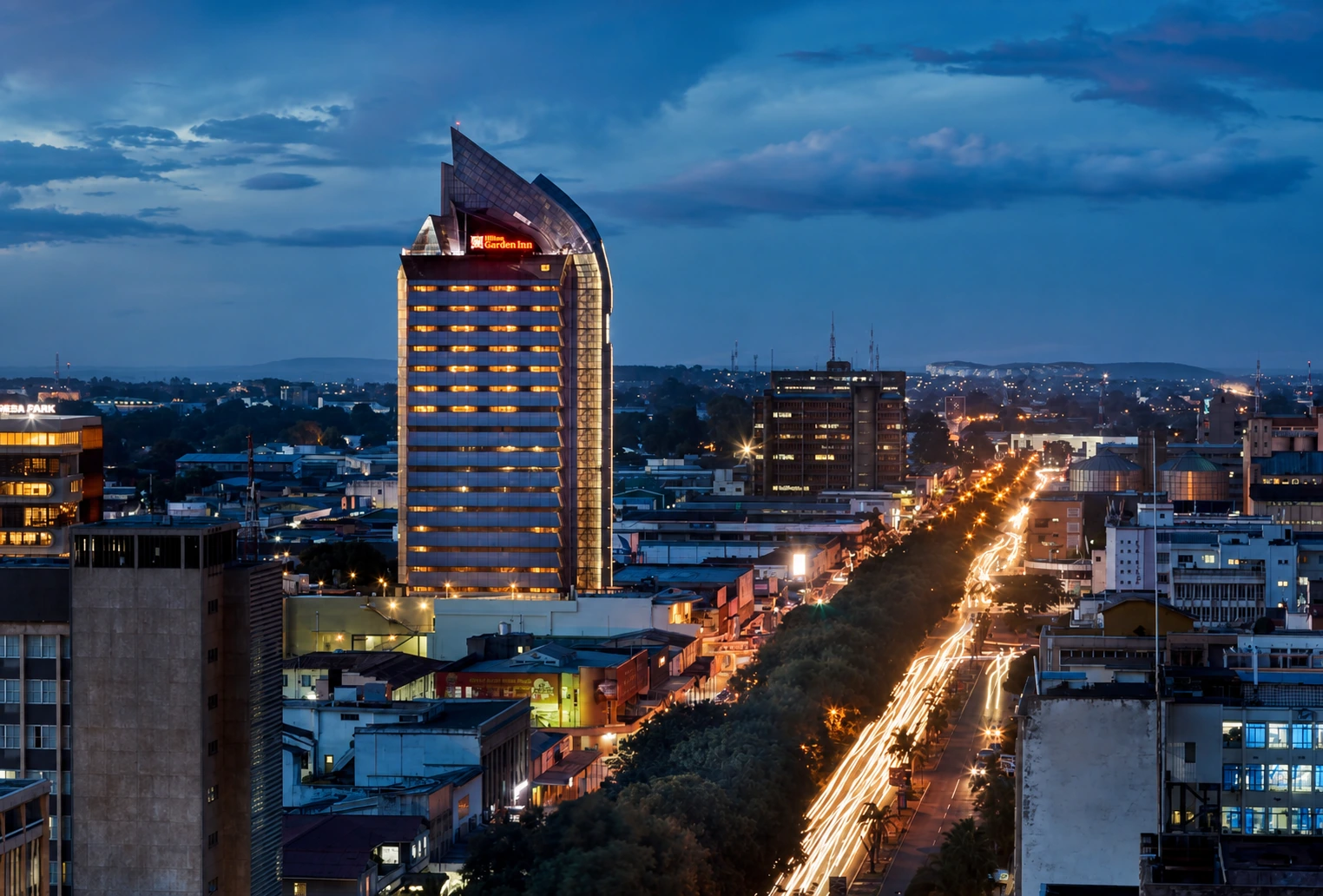 Lusaka at blue hour